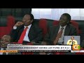 Ugandan president gives lecture at K.U