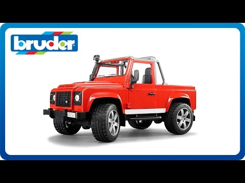 Bruder Land Rover Defender Pick Up Modellauto Spielzeugauto 1:16 lenkbar Orange 
