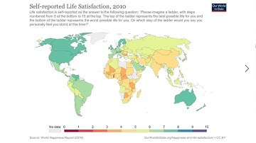 World Happiness Report 2020-(Self Reported Life Satisfaction mapped) from 2005 to 2018 #shorts