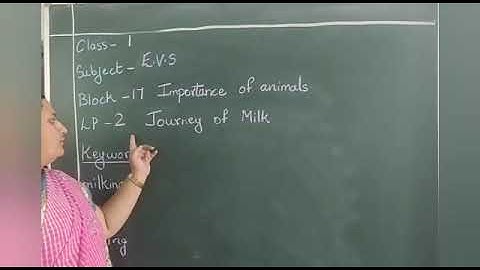 Date: 19-01-2021 Class: 1 Subject : E.V.S Block 17 S2  Journey of a milk