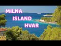 Milna island hvar croatia  4k walking tour