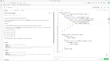 LeetCode 2614 | Prime In Diagonal | Java