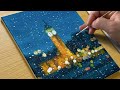 How to Draw a Rainy Night / Acrylic Painting for Beginners