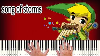Zelda Original Soundtrack - Song of Storms - PIANO TUTORIAL