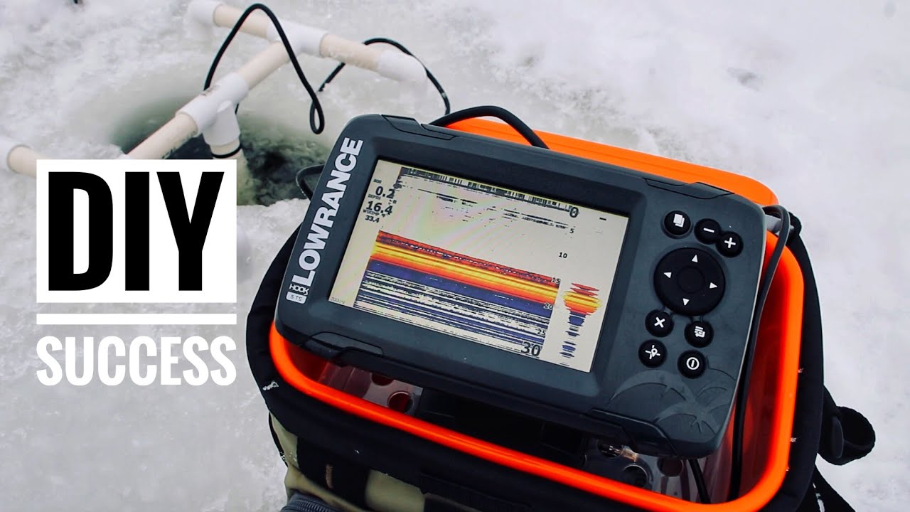 First Time Trying DIY Lowrance Hook2 - Ice Fishing Sonar Mode 