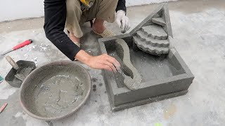 Amazing Ideas Styrofoam and Cement - Techniques Build Beautiful Mini Waterfall at Home