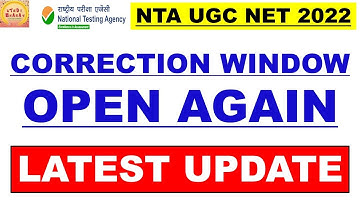 Ugc net 2022 correction window open again Latest update