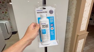 How to install Samsung water filter on Bespoke Samsung French Door Refrigerator