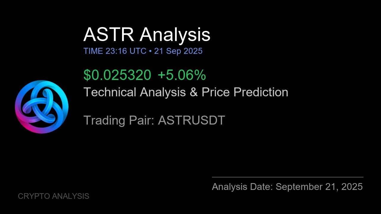 ASTR (ASTRUSDT) Technical Analysis - Price Prediction & Buy or Sell  September 21, 2025 - YouTube