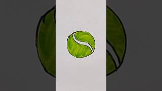 Tennis Ball 🎾 Easy Drawing#ball #youtube #art #trending #drawing #shorts #cartoon