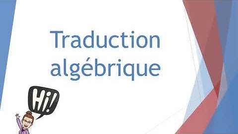 Traduction algébrique