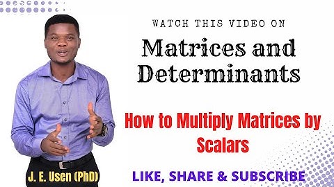 Matrices and Determinants | Part 5 | How to Multiply Matrices by Scalars.