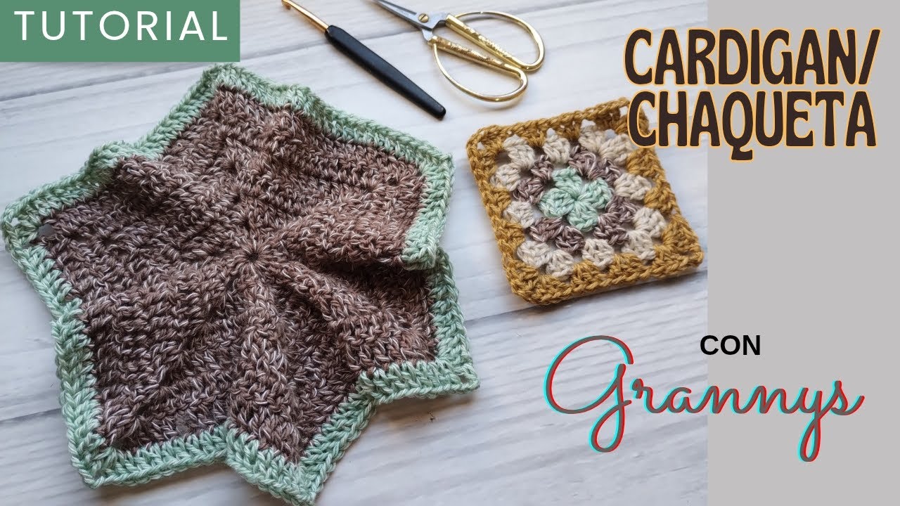 Teje CARDIGAN con DOS HEXAGONALES Y GRANNY SQUARE. Tutorial Paso a Paso. IMPERDIBLE 🥰💕🧶🩷