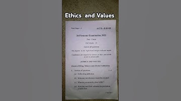 3rd semester Ethics And Values question paper 2022 Berhampur University