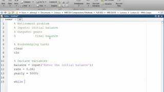 Computational Methods Fall 2015   9 25 15   While Loops