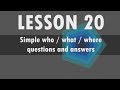 Lesson 20 Polish language  Simple who  what  where questions and answers