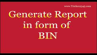 SQL: Report The Data Inform Of Bin