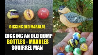 Trash Picking An Old Dump - Vintage Marbles - Bottle Digging - Old Stuff For Free - Antiques -