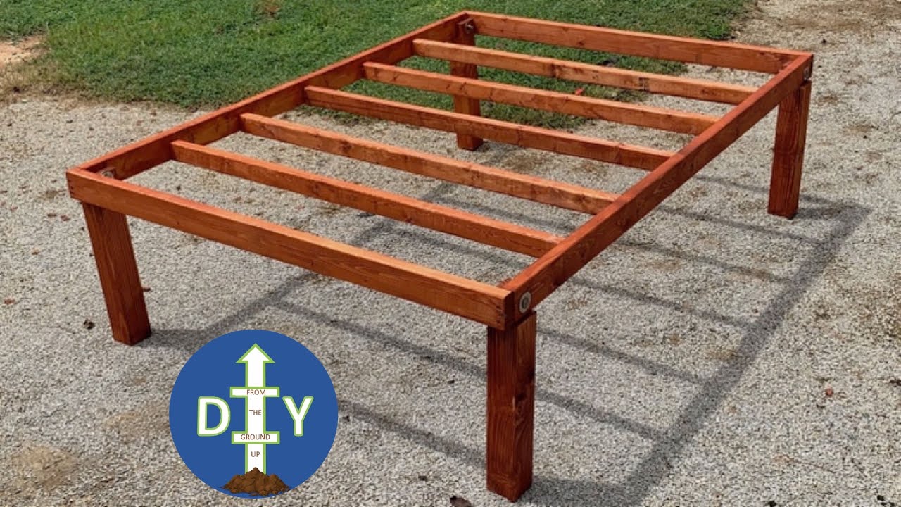 DIY Queen Size Bed Frame - YouTube