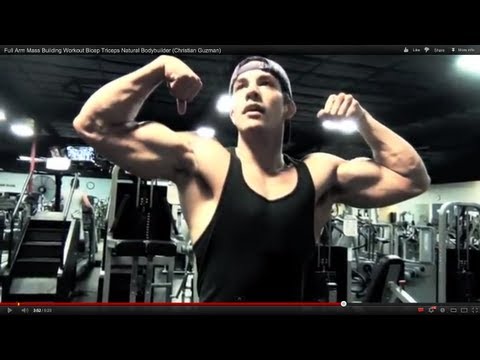 Full Arm Mass Building Workout Bicep Triceps Natural Bodybuilder (Christian Guzman)
