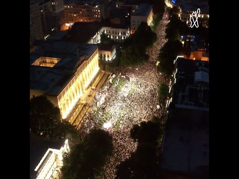 დრონის კადრები — რუსთაველის გამზირი ახლა