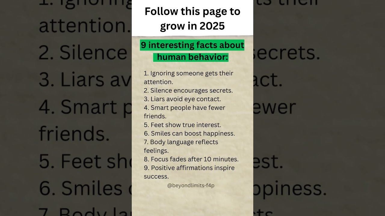 9 Interesting Facts About Human Behavior Motivation BeyondLimits SuccessMindset NoExcuses Rise
