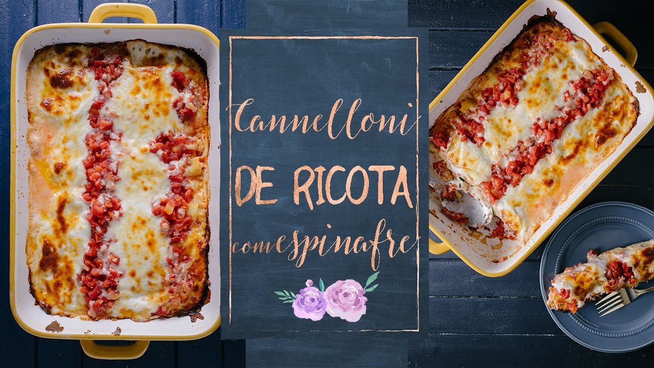 CANNELLONI VEGETARIANO COM ESPINAFRE E RICOTA