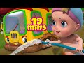 The wheels On The us go round and round - Bus Clean Up Song | Rhymes and Baby Songs | Infobells