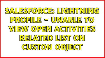 Salesforce: Lightning Profile - Unable to view open activities related list on custon object