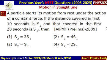 A particle starts it