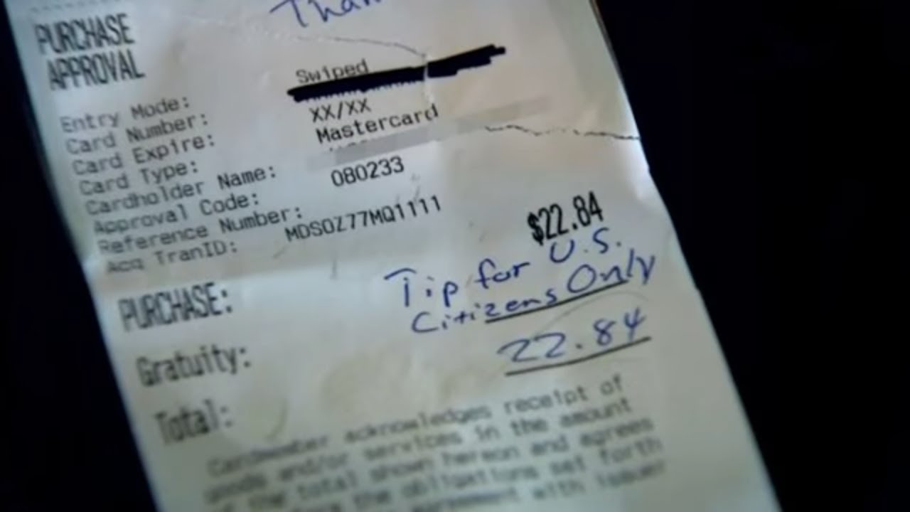 why are racist diners sharing their hate on restaurant receipts restaurant receipts
