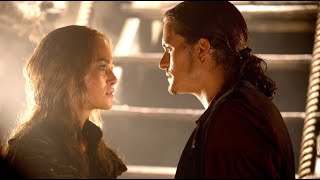 Pirates Of The Caribbean Elizabeth And Will Turner First Kissing Scene Epic Romantic Moment