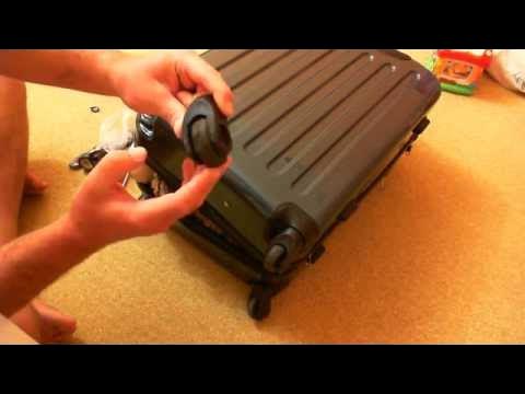 Как снять колесо с чемодана импреза Немецкий чемодан Hauptstadtkoffer - YouTube