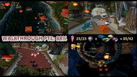 Crash Bandicoot 2 - Cortex Strikes Back: PSX – Walkthrough p1/ All Crystal & Gems - Normal Ending
