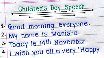 Toespraak op Kinderdag in het Engels | Toespraak van 10 regels op Kinderdag in het Engels |