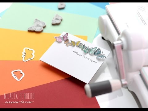 Tarjeta de Mariposas con sellos Sizzix // Butterfly Card with Sizzix´s stamps and Die-cuts paper mache
