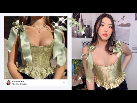 How to make a corset top🦚FREE PATTERN💚DIY Corset Top Tutorial💚코르셋탑 만들기