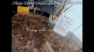 Vidéo: 150 cm Table Tulip Marbre Emperador Dark ronde