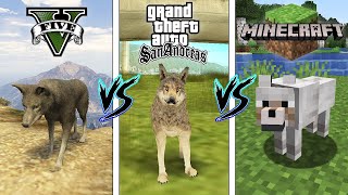 GTA 5 Wolf vs GTA SA Wolf VS Minecraft Wolf - Which is Better