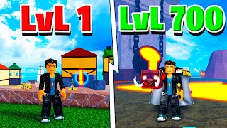 UPEI DO 1 AO 700 NO BLOX FRUIT SENDO UM MARINHEIRO - ROBLOX O FILME