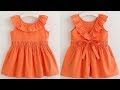 DIY Ruffled Neck Baby Frock Cutting And Stitching Full Tutorial