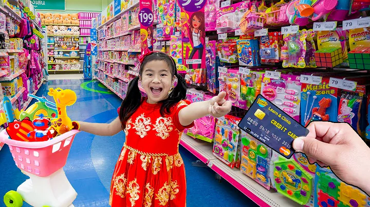 Jannie Pretend Play Shopping and Buying Toys for K...