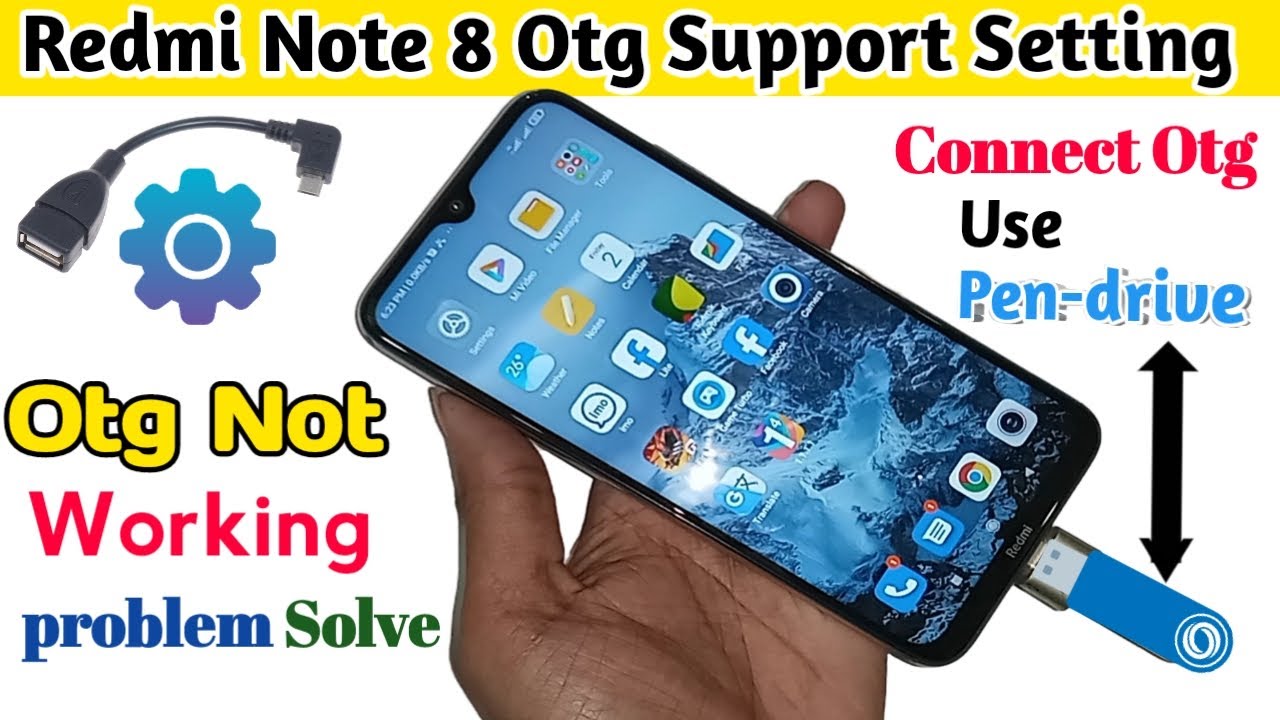 How to connect otg redmi note 8 - YouTube