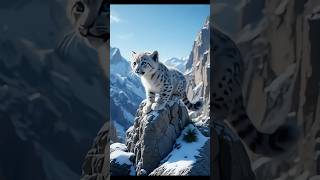 Curious Baby Snow Leopard on Rocky Ledge ❄️🐾 | Stunning Wildlife Animation in the Mountains screenshot 4