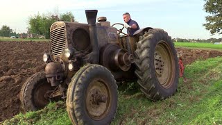 Orsi Argo testa calda aratura vintage - Old hot bulb tractor plowing