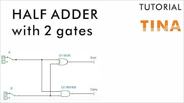 Simulation of a Half Adder with 2 gates using TINA