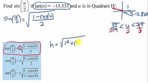 Find sine half angle given tangent