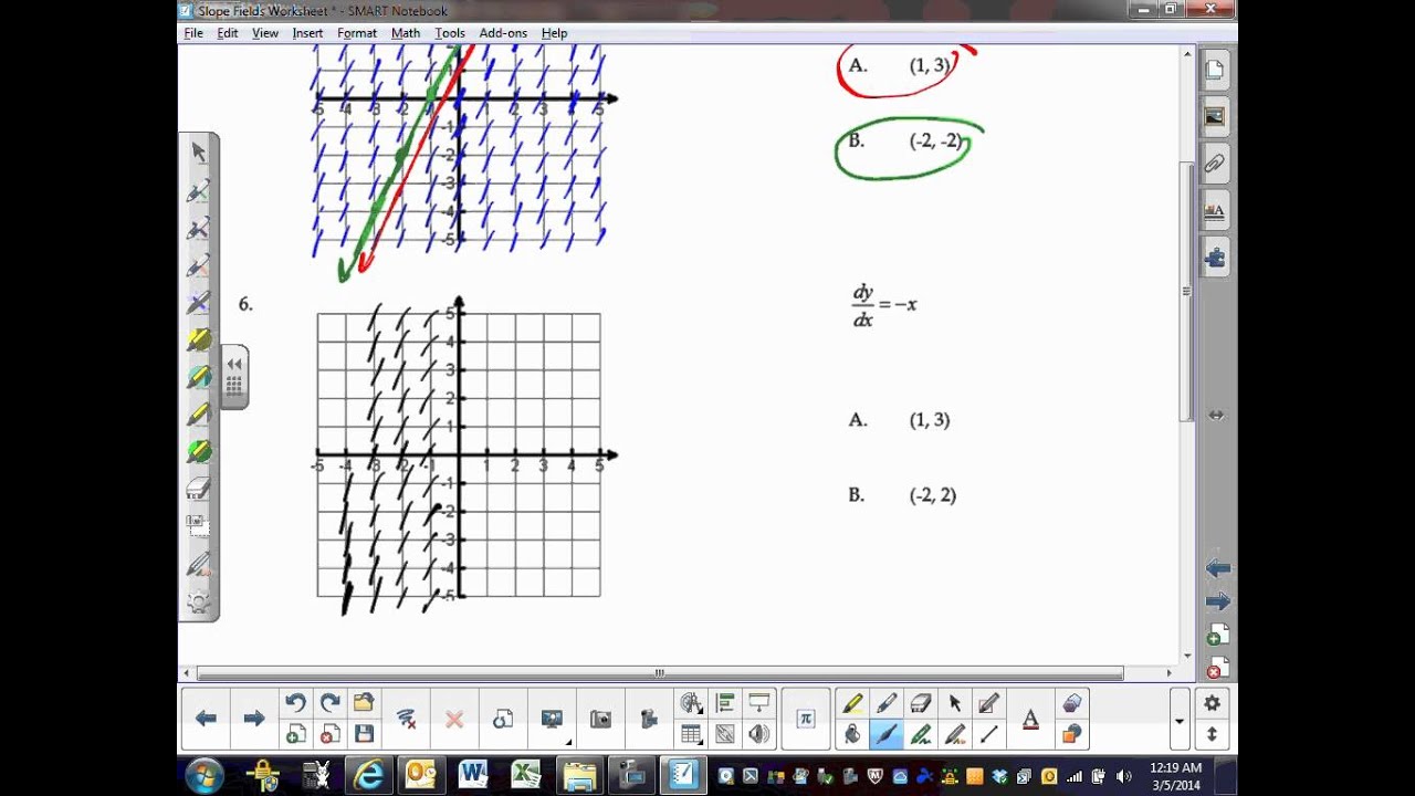 Slope Fields Worksheet - YouTube