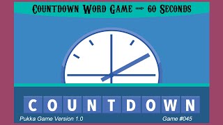 Countdown Word Game – Random Letters – 60 Seconds Game #45