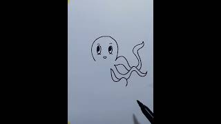 Easy Octopus Drawing #octopus #shorts كيفية رسم الأخطبوط